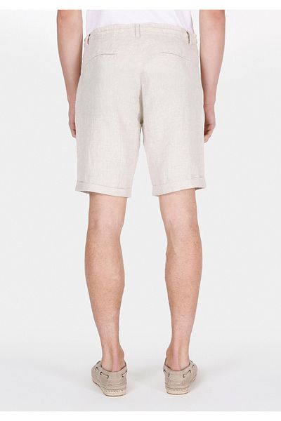 Colin's Regular Fit Mid Waist Straight Men's Linen Blended Stone Shorts