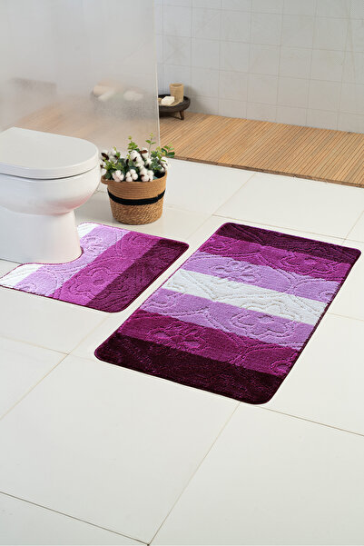 Moda Dekor Colorline Monza Pembe 60x100cm+60x50cm 2'li Kaymaz Tabanlı Yıkanab...