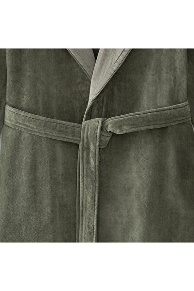 Ecocotton Farah Green Embroidered Bathrobe - 100% Organic Cotton