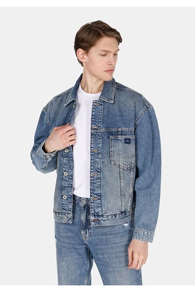 Colin's Oversize Fit Buttoned Unlined Men's Blue Jacket