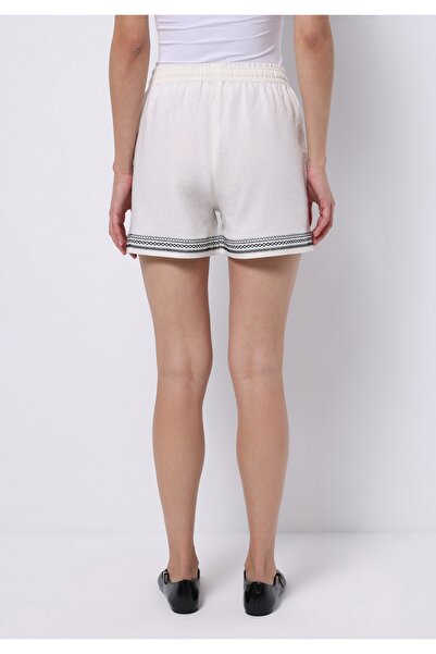 Colin's Шорти жіночі білі з вишивкою на поясі Regular Fit Yüksel