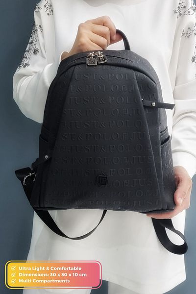 Just Polo Original Women's New Season Luxury Comfort Model Multi-Eye Trend Stylish Backpack with Adjustable Strap