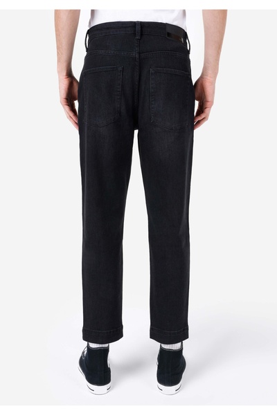 Colin's Chino Fit Mid Waist Straight Leg Men's Black Jean Trousers