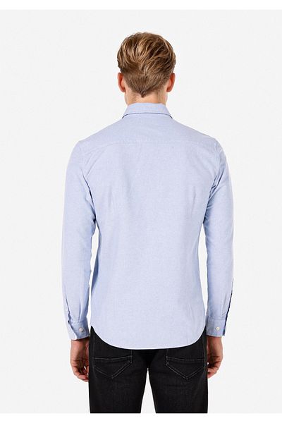 Colin's Slim Fit Shirt Neck Men's Blue Long Sleeve Shirt