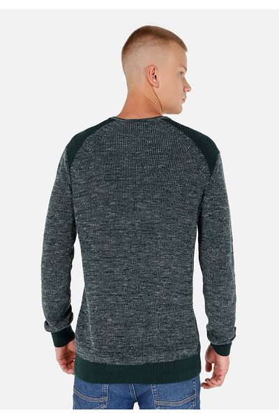 Colin's Regular Fit Round Neck Men's Green Sweater