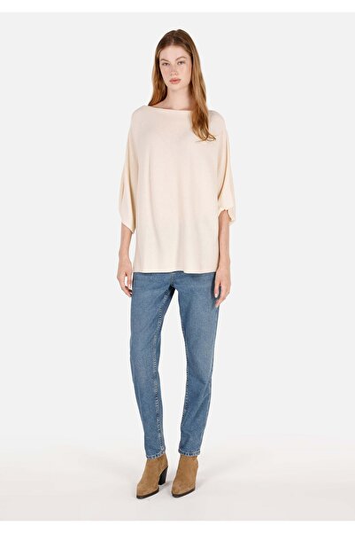 Colin's Regular Fit Kayık Yaka Kadın Bej Kazak