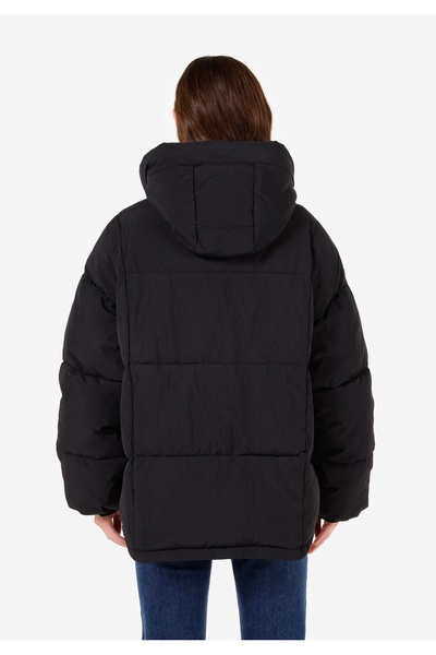 Colin's Regular Fit Hooded Women's Black Coat