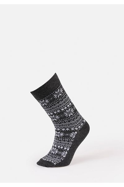 Colin's Men's Anthracite Motif Patterned Socks