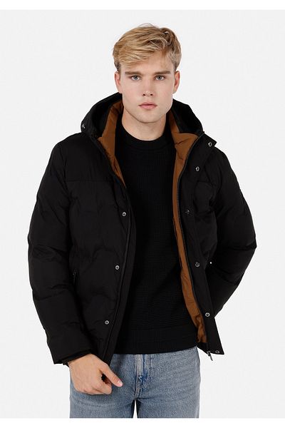 Colin's Regular Fit Men's Black Coat