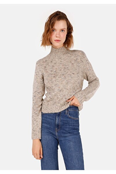 Colin's Slim Fit Dik Yaka Kadın Bej Kazak