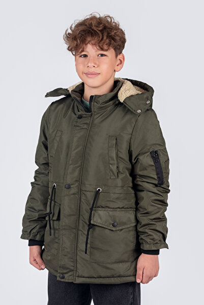 Zaziko Kids Erkek Çocuk Bel Büzgülü Çift Cepli Astarlı Içi Polar Mont 2059-z