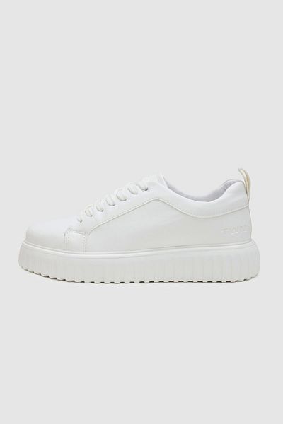 Twn White Thick Sole - Lace-Up Sneaker Shoes