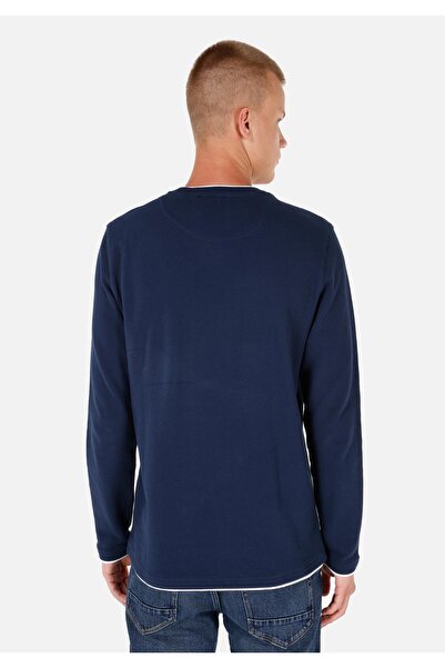 Colin's Normal Kesim Bisiklet Yaka Lacivert Erkek Uzun Kol Tişört Cl1069828