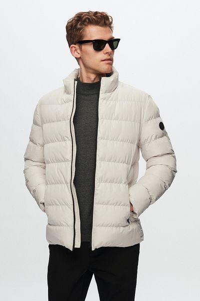 Twn Slim Fit Ecru Coat