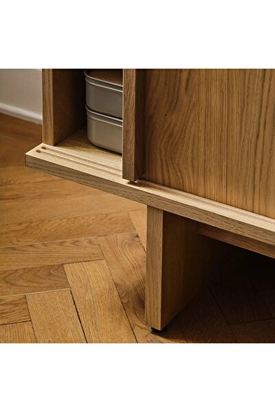 IKEA tv sehpası, meşe kaplama, 179x42x56 cm