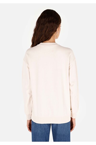 Colin's Regular Fit Yuvarlak Yaka Baskılı Kadın Beyaz Sweatshirt