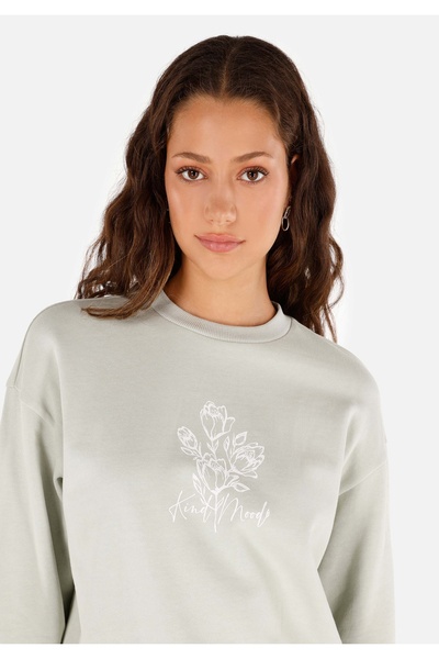 Colin's Γυναικείο πράσινο φούτερ με στάμπα με στρογγυλή λαιμόκοψη