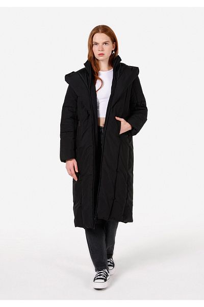 Colin's Regular Fit Hooded Women's Black Coat