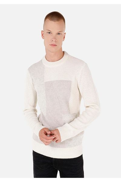 Colin's Regular Fit Stand Collar Men's Ecru Sweater