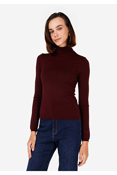 Colin's Slim Fit Balıkçı Yaka Kadın Mor Kazak