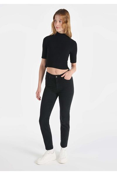Colin's Slim Fit Mid Waist Straight Leg Women's Black Jean Pants