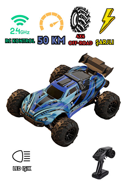 oyuncakgidiyor 1:16 Ölçek 4x4 50 KM Hız Yapan Metal iç Aksam RC Araba 2.4GHz Şarjlı Uzaktan Kumandalı Araba