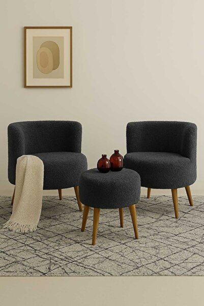 eda hacıoğlu edam bedding group Antrasit Çay Seti İkili Koltuk Berjer ve Puf ...