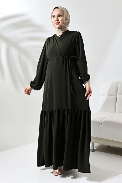 Berel Moda Hürrem Ferace - Fusta cu Volane, Culoare Kaki