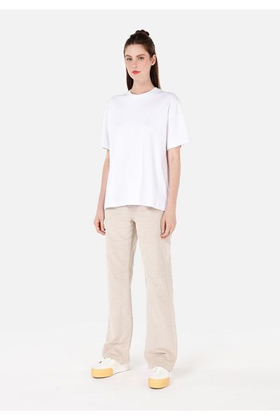 Colin's Regular Fit High Waist Wide Leg Women's Ecru Trousers