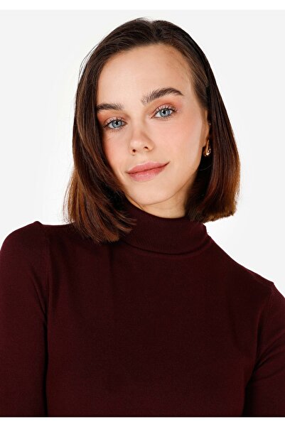 Colin's Slim Fit Balıkçı Yaka Kadın Mor Kazak