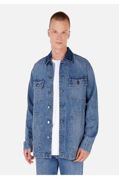 Colin's Regular Fit Buttoned Unlined Cotton Men's Blue Jacket