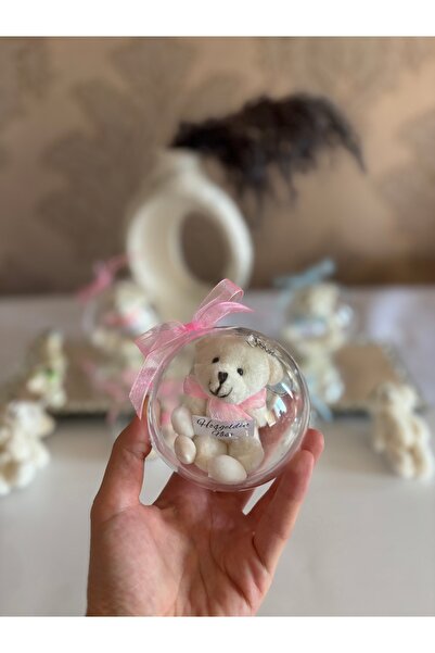 Nb Decoroma 10 Pcs Globe Teddy Bear Keychain and Almond Candy Baby Shower Gif...