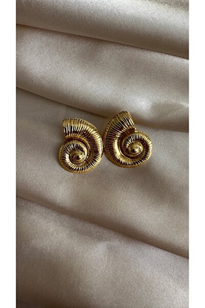 moreist أقراط الحلزون الذهبية الفولاذية