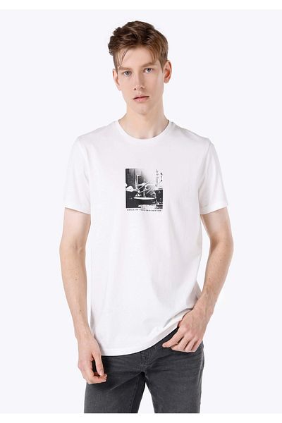Colin's Regular Fit Round Neck Plain Men's White Short Sleeve T-Shirt
