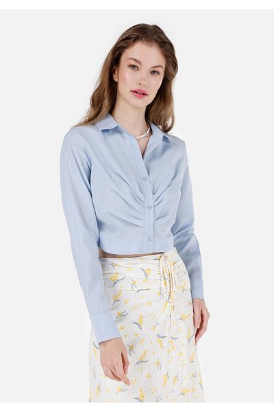 Colin's Regular Fit Shirt Collar Blue Women's Long Sleeve Shirt