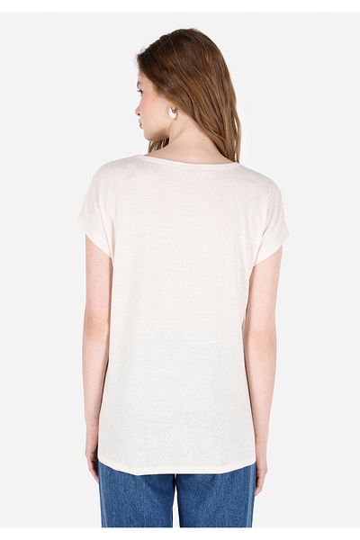 Colin's Women's Ecru T-Shirt - Sleeves