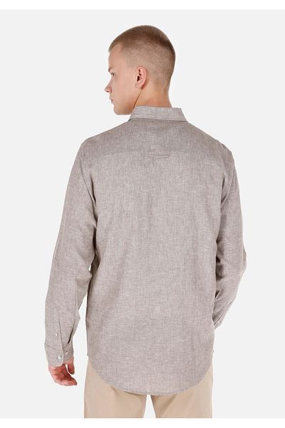 Colin's Comfort Fit Shirt Neck Plain Men's Brown Long Sleeve Shirt