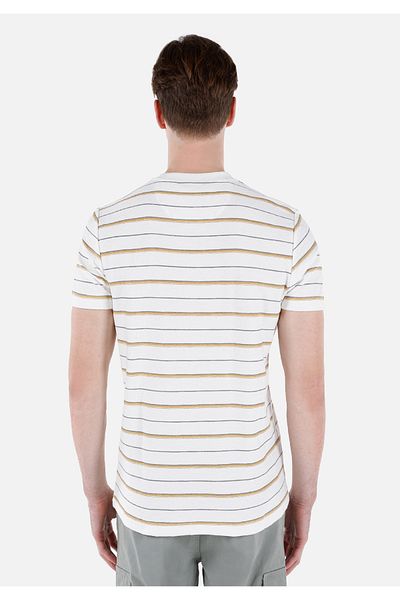 Colin's Men's T-Shirt - Ecru K.Sleeve Model