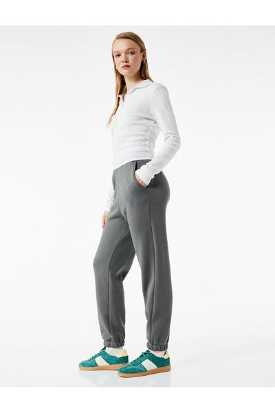 Koton Three Thread Raised Pocket Jogger Sweatpants with Elastic Waist