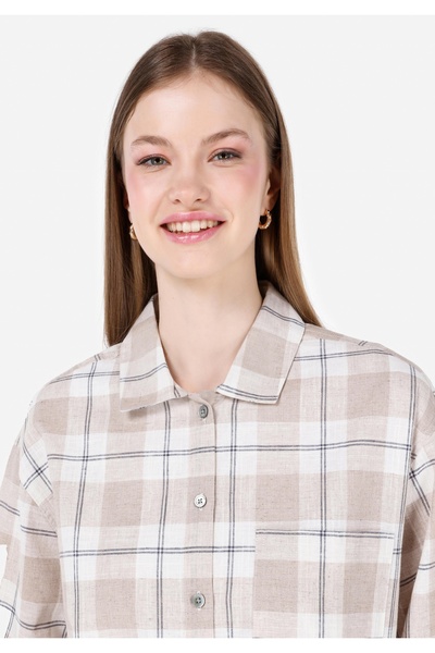 Colin's Bej Kadın Gömlek U.kol