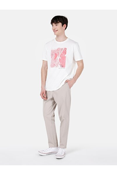 Colin's Ανδρικό λευκό μπλουζάκι - μανίκια