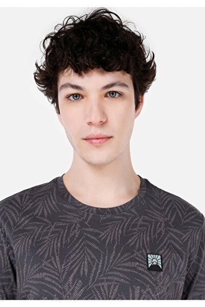 Colin's Regular Fit Round Neck Printed Men's Anthracite Short Sleeve T-Shirt