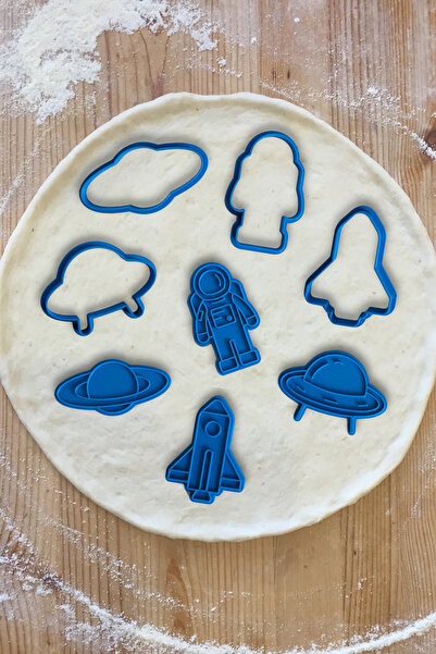 Space Figures Cookie and Sugar Dough Mold Stamp and Cutter Set