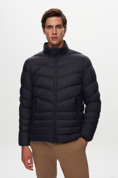Twn Slim Fit Navy Blue Coat