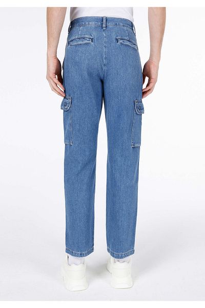 Colin's Cargo Fit Mid Rise Straight Leg Cargo Pocket Men's Indigo Jean Pants