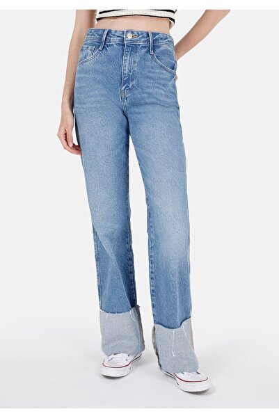 Colin's Straight Fit Yüksek Bel Düz Paça Kadın Denim Jean Fermuarlı Pantolon