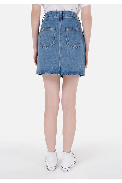 Colin's Slim Fit Straight Buttoned Women's Denim Skirt