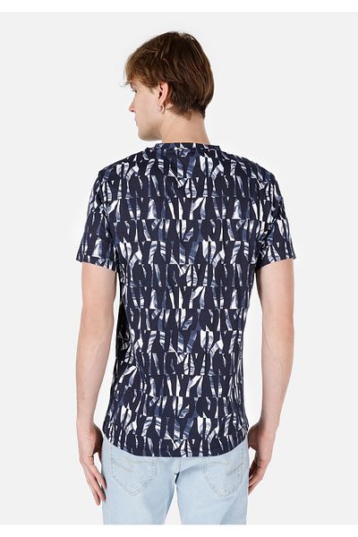Colin's Men's Navy Blue T-Shirt - Sleeves