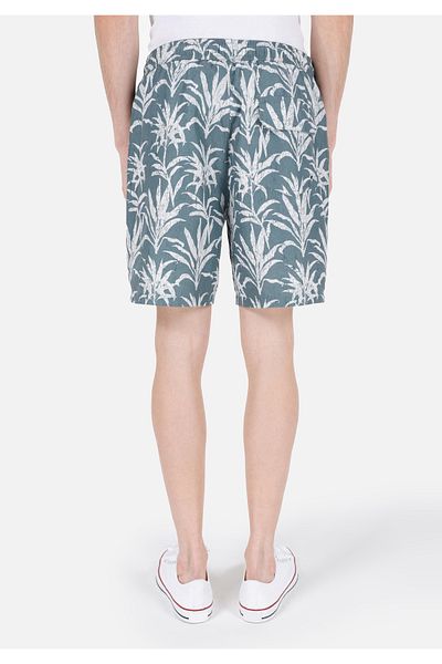 Colin's Slim Fit Lined Printed Men's Green Swim Shorts