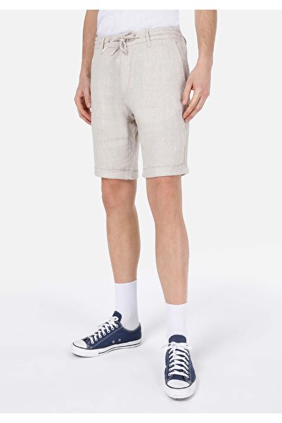Colin's Regular Fit Mid Waist Plain Men's Stone Shorts